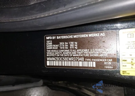 2014 Mini Countryman Cooper z USA, uszkodzony, nr VIN WMWZB3C58EWR37948